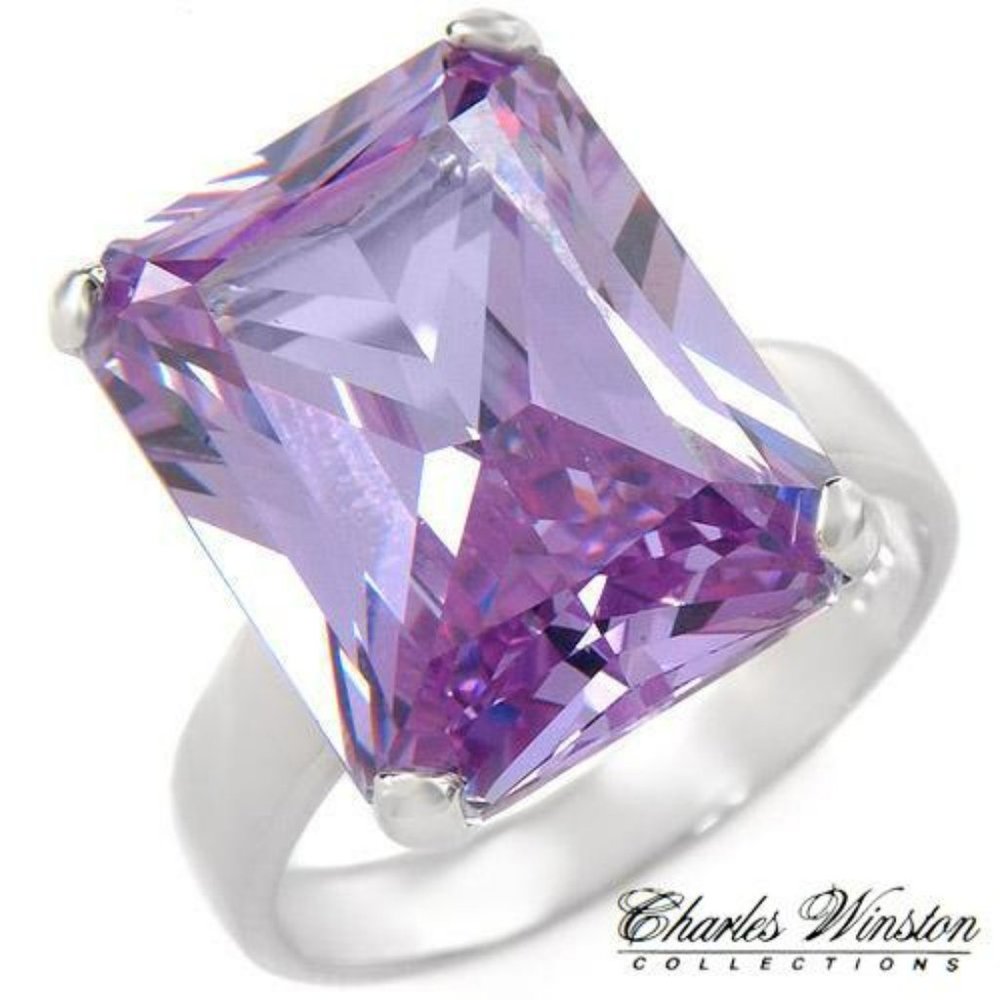 🆕️CHARLES WINSTON Amethyst Emerald Cut CZ Ring